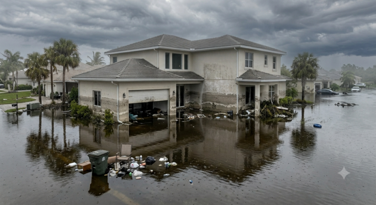 flooded residential property in florida