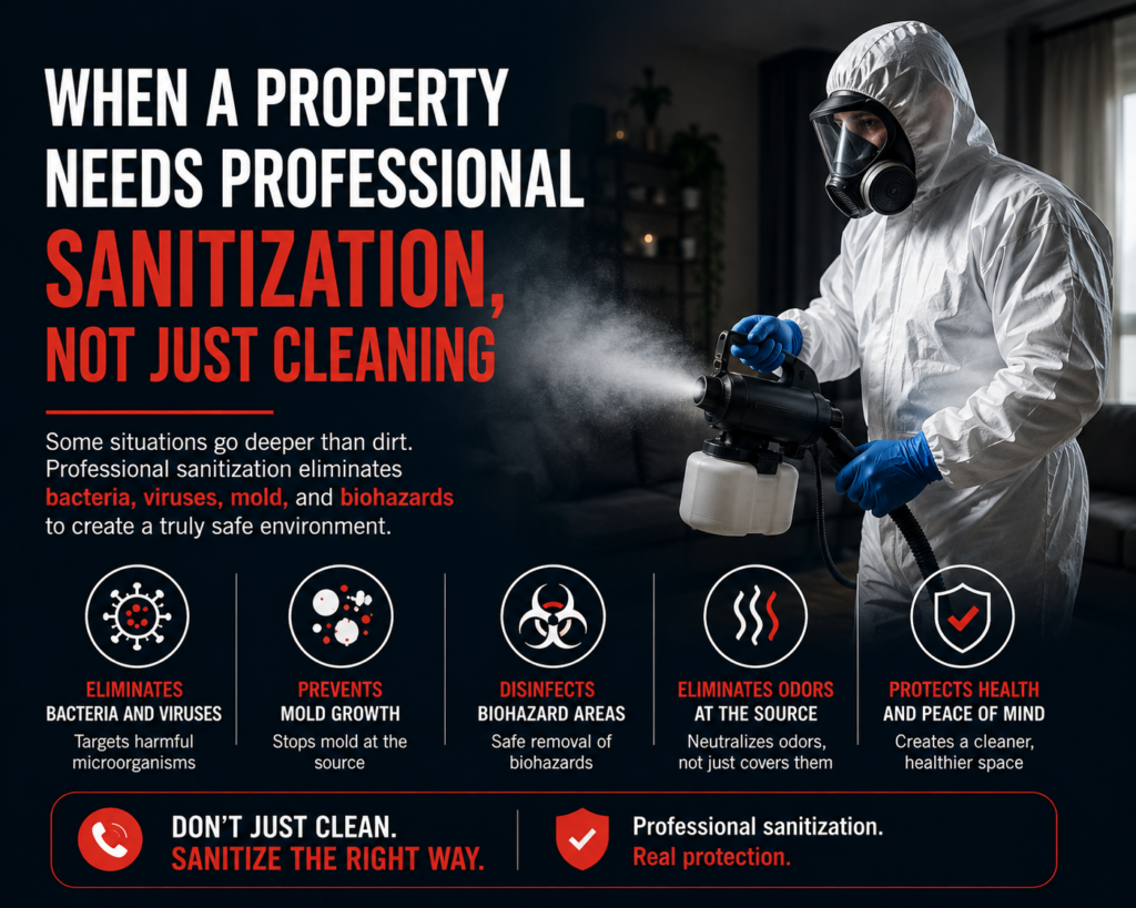 When a Property Needs Professional Sanitization, Not Just Cleaning